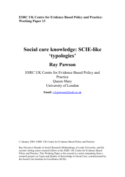 Social care knowledge: SCIE