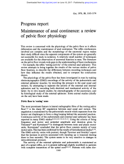 Progress report Maintenance ofanal continence: a review of
