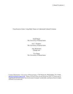 Using Baby Names to Understand Cultural Evolution