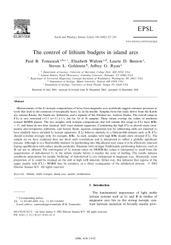 The control of lithium budgets in island arcs