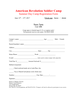 American Revolution Soldier Camp