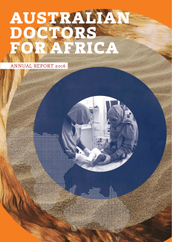 Annual Report 2016 - Australian Doctors for Africa