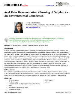 Acid Rain Demonstration (Burning of Sulphur)