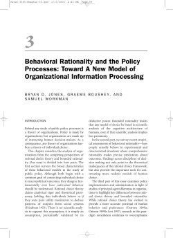 Behavioral Rationality and the Policy Processes: Toward A New