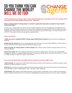 so you think you can change the world? well we do to0!