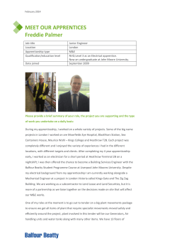 MEET OUR APPRENTICES Freddie Palmer