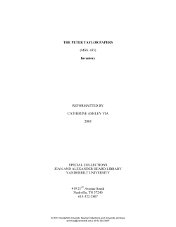 the peter taylor papers addition