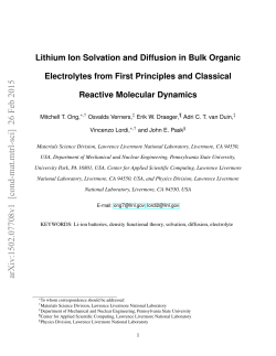 Lithium Ion Solvation and Diffusion in Bulk Organic Electrolytes from