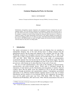 Container Shipping And Ports: An Overview