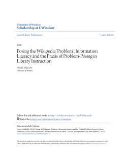 Posing the Wikipedia `Problem`