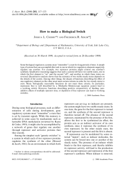 How to make a Biological Switch, Cherry and Adler.