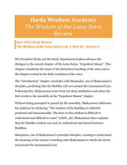 Ikeda Wisdom Academy The Wisdom of the Lotus Sutra - Sgi-Usa