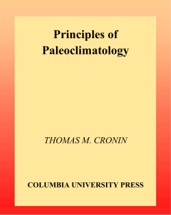 Principles of Paleoclimatology
