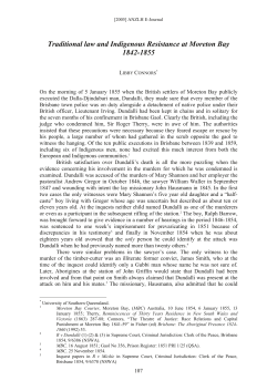 Traditional law and Indigenous Resistance at Moreton Bay