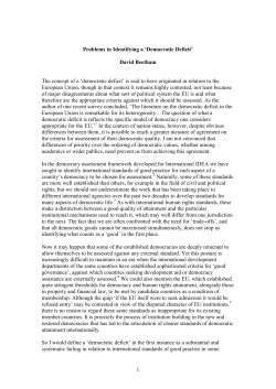 Defining and Identifying a `Democratic Deficit`