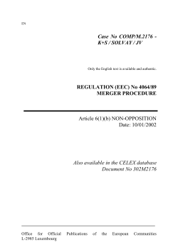 Case No COMP/M.2176 - European Commission
