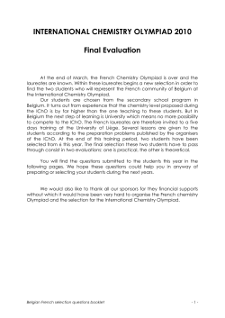 INTERNATIONAL CHEMISTRY OLYMPIAD 2010 Final