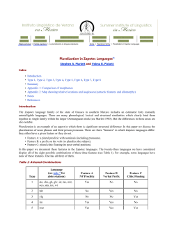 Pluralization in Zapotec Languages