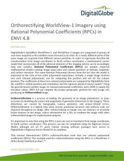 Orthorectifying WorldView-1 Imagery using Rational