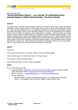 Social Information Science - International Review of Information Ethics