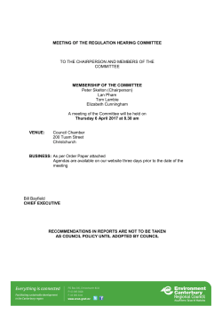 MEETING OF THE REGULATION HEARING COMMITTEE TO THE