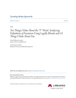 Ten Things I Hate About the &acirc;&bull;&oelig;F&acirc;&bull;&scaron; Word: Analyzing Definitions of