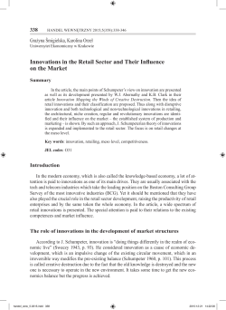 Innovations in the Retail Sector and Their Influence on the Market