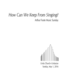 How Can We Keep From Singing? - Unity Church