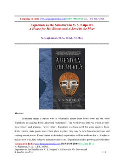 Expatriate as the Subaltern in VS Naipaul`s A