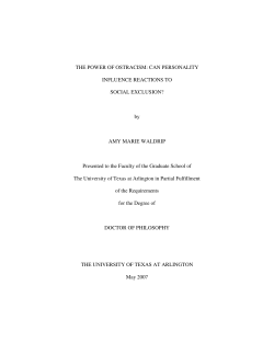 THE POWER OF OSTRACISM: CAN PERSONALITY