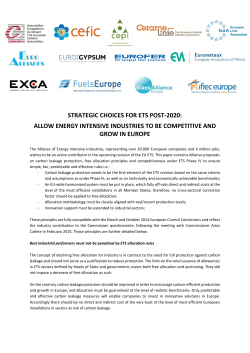 strategic choices for ets post-2020: allow energy