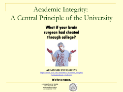 Academic Integrity: A Central Principle of the University