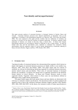 Near-identity and laryngeal harmony