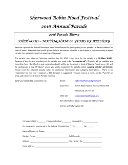 Sherwood Robin Hood Festival 2016 Annual Parade