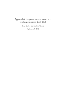 Approval of the government`s record and election outcomes, 1964