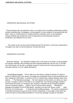 corporate and school activities