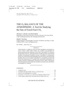 THE O BALANCE OF THE ATMOSPHERE: A Tool for Studying the