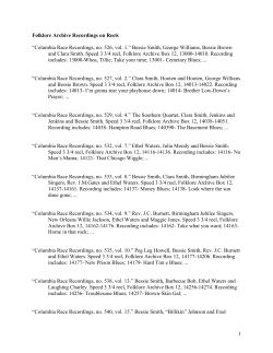 Folklore Archive Recordings on Reels