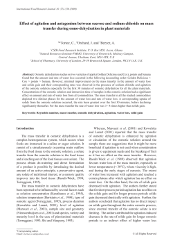 Effect of agitation and antagonism between sucrose and sodium