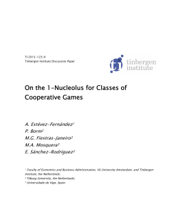 On the 1-Nucleolus for Classes of Cooperative Games