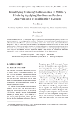 Identifying Training Deficiencies in Military Pilots by Applying the