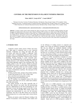 CONTROL OF THE PRETENSION IN FILAMENT WINDING PROCESS