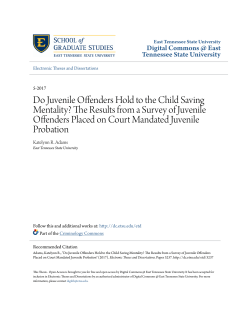 Do Juvenile Offenders Hold to the Child Saving Mentality?