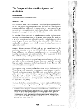 The European Union -Its Development and Institutions