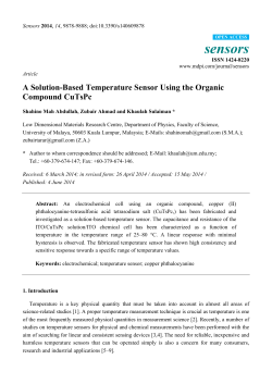 A Solution-Based Temperature Sensor Using the