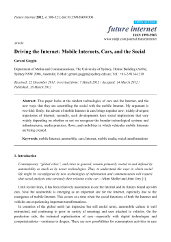 Driving the Internet: Mobile Internets, Cars, and the Social