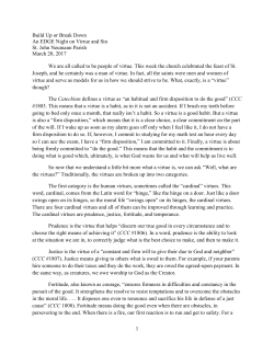 Class Summary ~ March 20 - St. John Neumann | Merrimack, NH