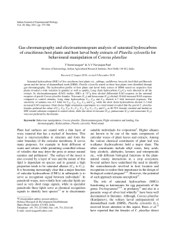 Gas-chromatography and electroantennogram analysis of saturated
