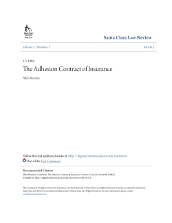The Adhesion Contract of Insurance