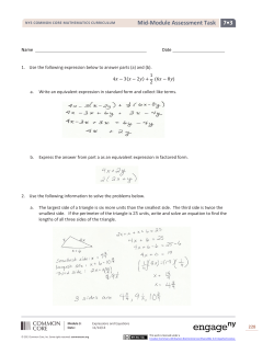 7&bull;3 Mid-Module Assessment Task